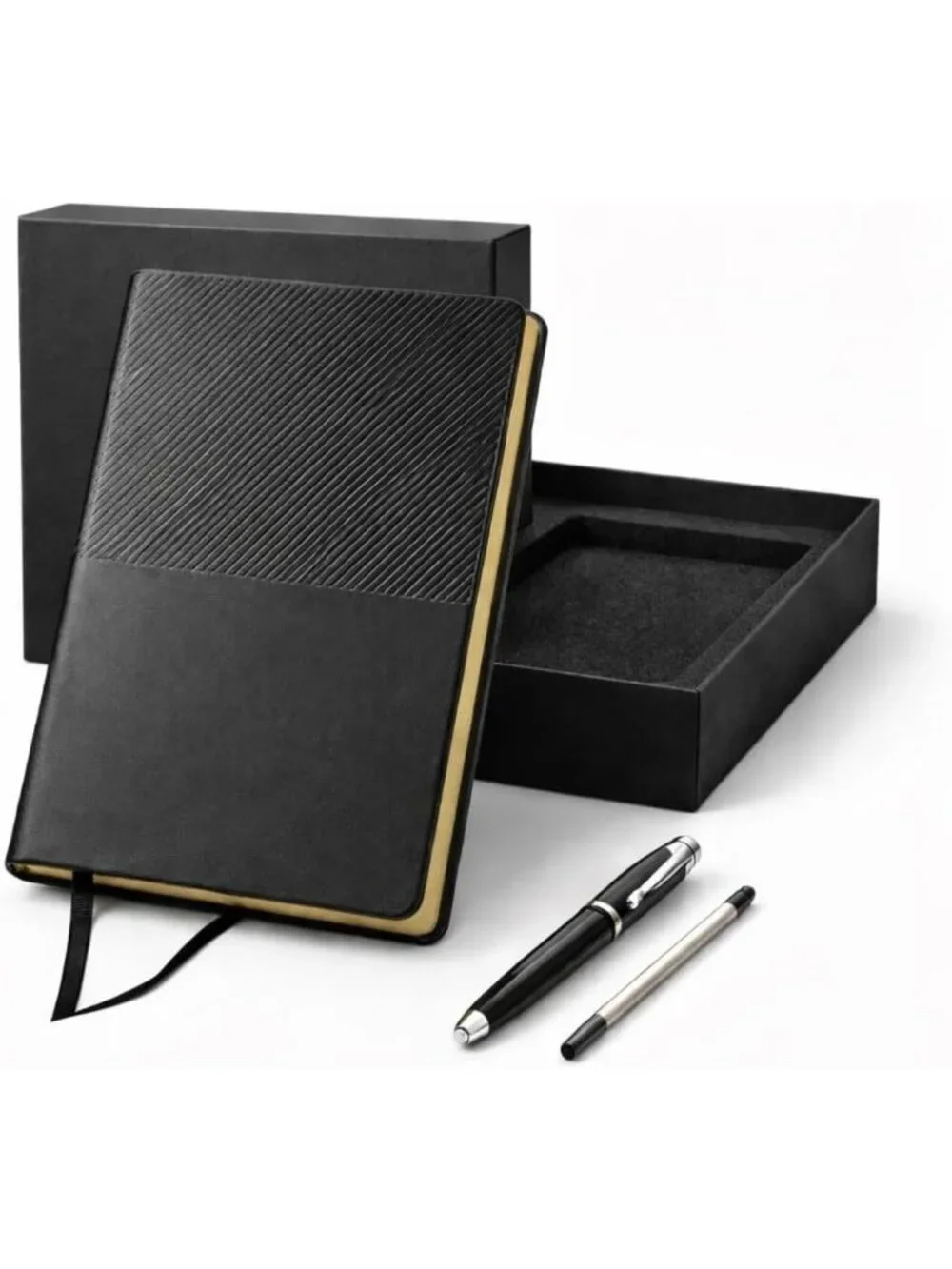 Professional A5 Soft Leather Notebook Gift Set with Pen - Stylish Office